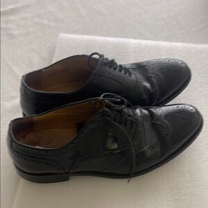 Classic Black Leather Men's Wingtip Dress Shoes Mercanti Fiorentini 8.5 M